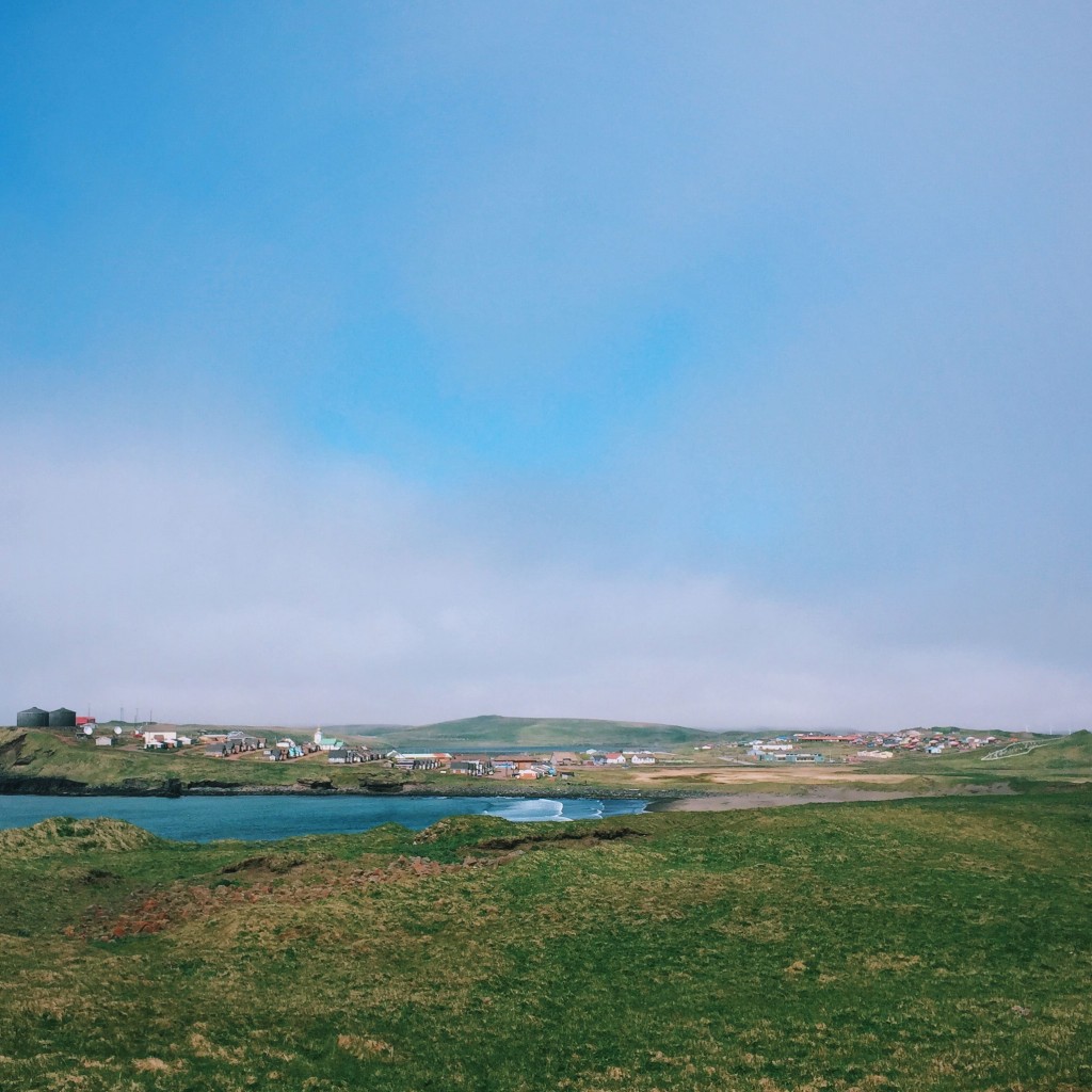 Sky's shot of the village of St. Paul