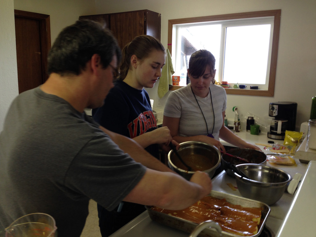 Evan, Robyn, and Casey in the Kitchen