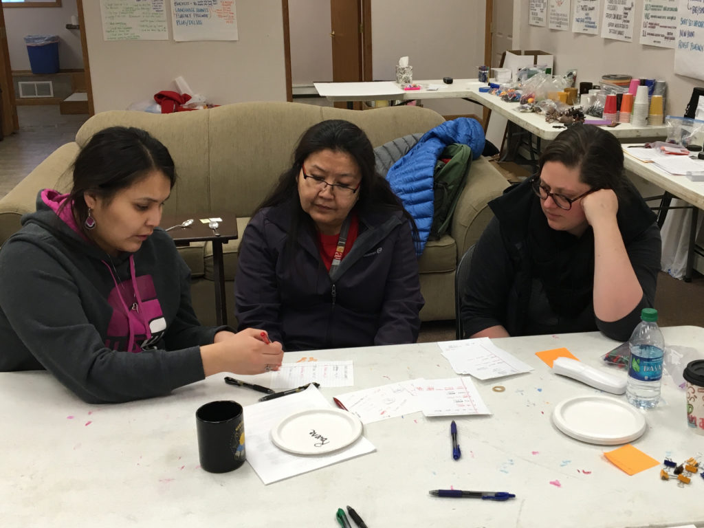 Shanice, Rowena, and Susanna Working on Upper Tanana